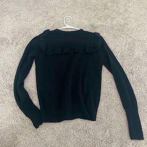 Cashmere crew neck with ruffle detail